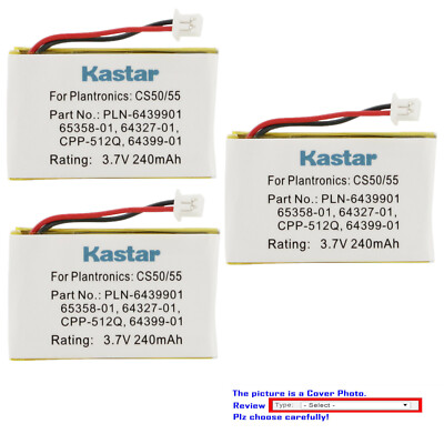 Kastar Headset Battery for Plantronics CS-50 CS50 CS55 Avaya AWH-65 CS361 CS361N