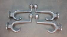 VIER Art Deco Garderobenhaken Retro Gusseisen Wandgarderobe Vintage Kleiderhaken