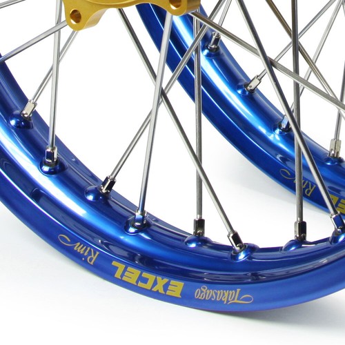 Talon/Excel Takasago Honda XR650R 00-08 21"/18" Blue/Gold Wheel Set - Picture 4 of 5