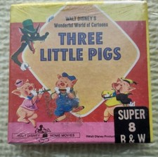 Super 8 B W Film Walt Disney Cartoon Three Little Pigs 1404 Never Opened
