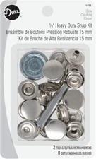  5/8" Heavy Duty Kit, 8 Sets with Tools, Silver Snap Fasteners, Nickel 8 Count 