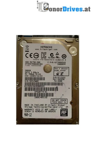 Hitachi  - HTS547550A9E384 - 500 GB - SATA - 220 0A90269 01  *