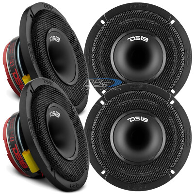 4x DS18 PRO-HY6.4MSL Shallow 6.5'' 2-way Speakers with Driver 150 Watts Rms 4-ohm