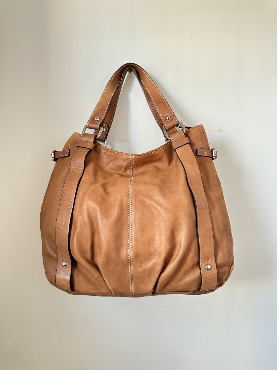 Vintage leather bag Peruzzi Florence Italy, Large with double