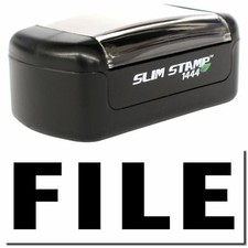 Slim Pre-Inked File Stamp Size 1/2" Tall x 1-3/4" Wide