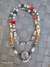 beaded stone jewelry, amber, hematite, wood,quartsilver plated, howlite,lava,she