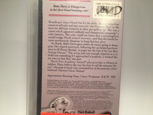 VHS tape DANGEROUS MGM / UA Home Video Bette Davis Franchot Tone B&W - Foto 12 di 12