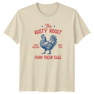 The Rusty Roost Farm Fresh Eggs Vintage Rooster T-Shirt