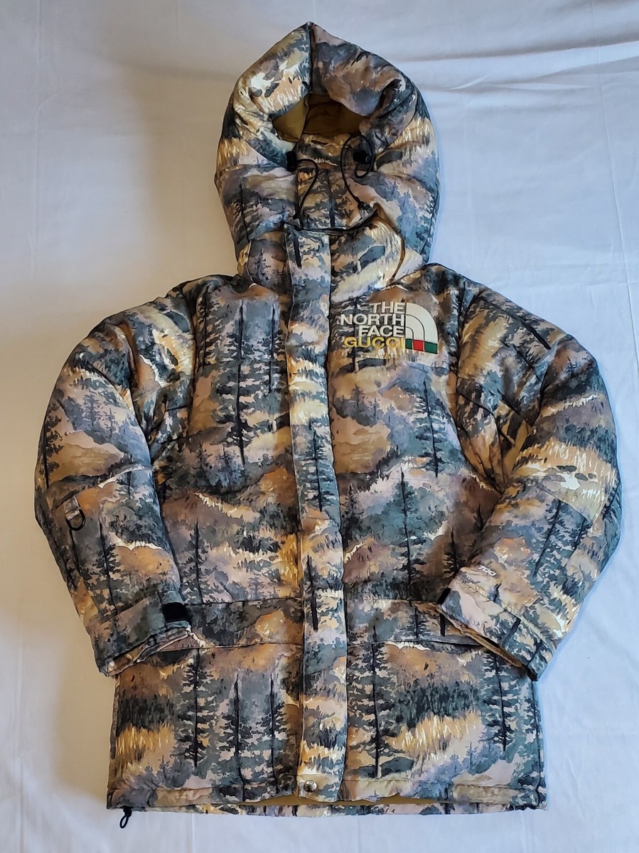 The North Face X Gucci Forest Print Down 700 Coat Jacket Women Sz