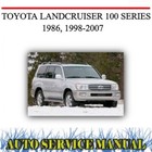 <!--F#f_0-->TOYOTA LANDCRUISER 100 SERIES 1986, 1998-2007 WORKSHOP SERVICE REPAIR MANUAL~DVD<!--F/-->