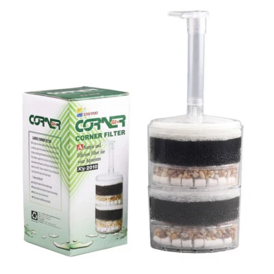 Air Driven Internal Corner Sponge Filter Biological Aquarium Fish Tank XY-2010