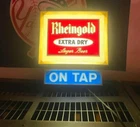 Vintage Lighted Bar Pub Sign Rheingold Lager Beer Nice Condition 17” High