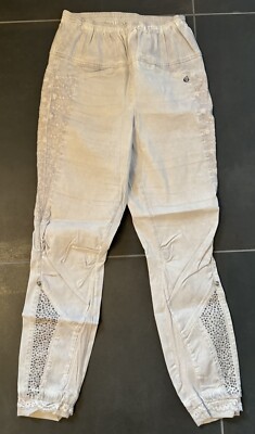 Tredy Bengalin Hose Stretchhose Jeggings Spitze grau beige asche 42 ( 40 44  )