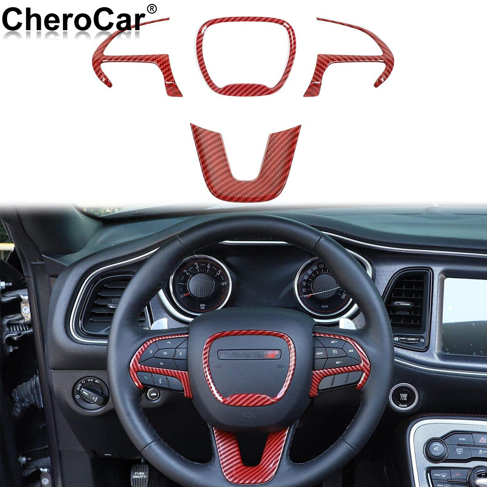 Steering Wheel Cover Trim Accessories for 15+ Dodge Challenger Charger Accessory