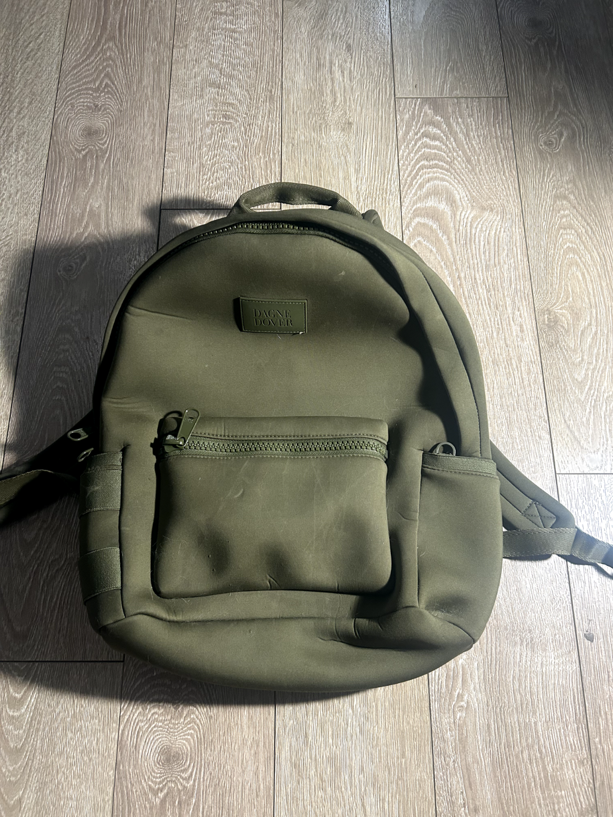 Dagne Dover Large Dakota Neoprene Backpack in Olive Green