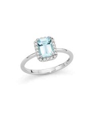 MILUNA  ANELLO DIAMANTI E ACQUAMARINA  ORO BIANCO 18KT REFERENZA LID3765  NUOVO