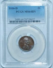 1916 D PCGS MS64BN Lincoln Wheat Cent