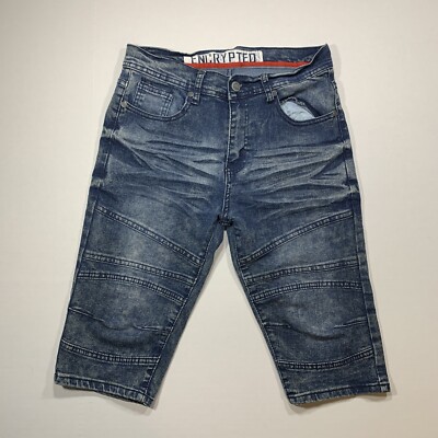 Encrypted Jeans Denim Shorts Mens Size 29 Boys Size 16  29  Waist Acid Wash