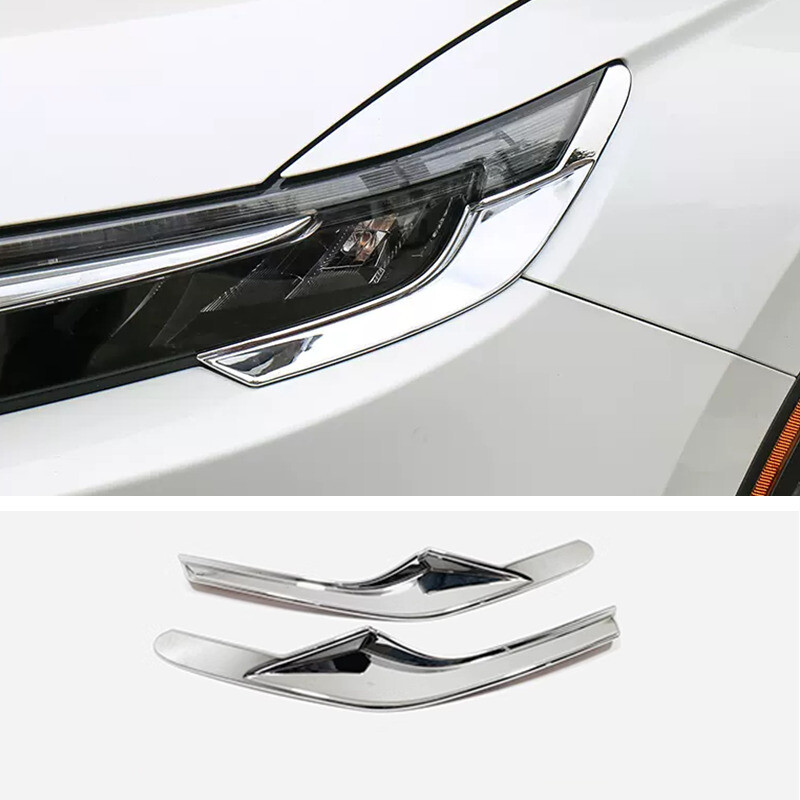2pc Chrome Headlight Eyebrow Trim Strip Accessories For Honda CRV CR-V 2023 2024