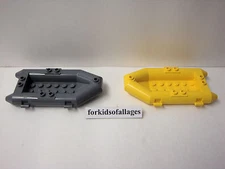 2x Lego Small Inflatable Rubber Raft Dk Gray & Yellow 12x6 Boat Dingy #30086c01