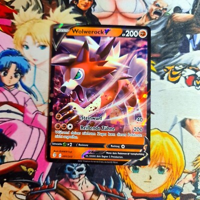 Pokémon Lycanroc V Nm      Evolving Skies 2021 Karte Card Og Wolverock