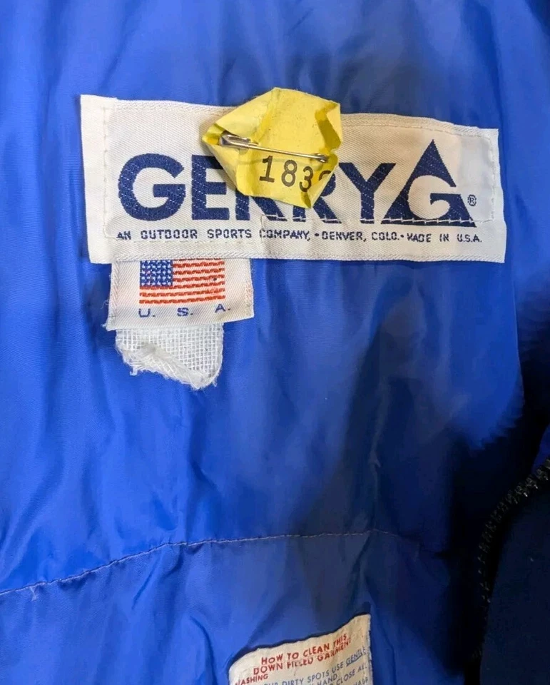 VINTAGE Gerry Men's Goose Down Puffer Jacket USA Made  *Rare* 70s 80s Blue XL - Image 3 of 4