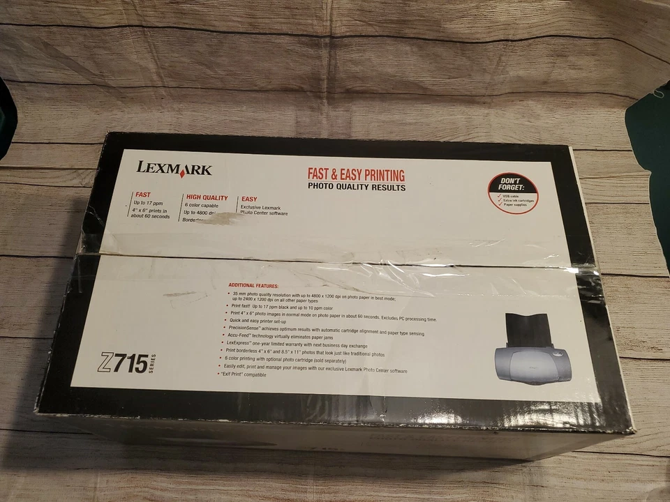New Lexmark Z715 Color Jetprinter Brand New w/ Sealed Inks - Image 4 of 4