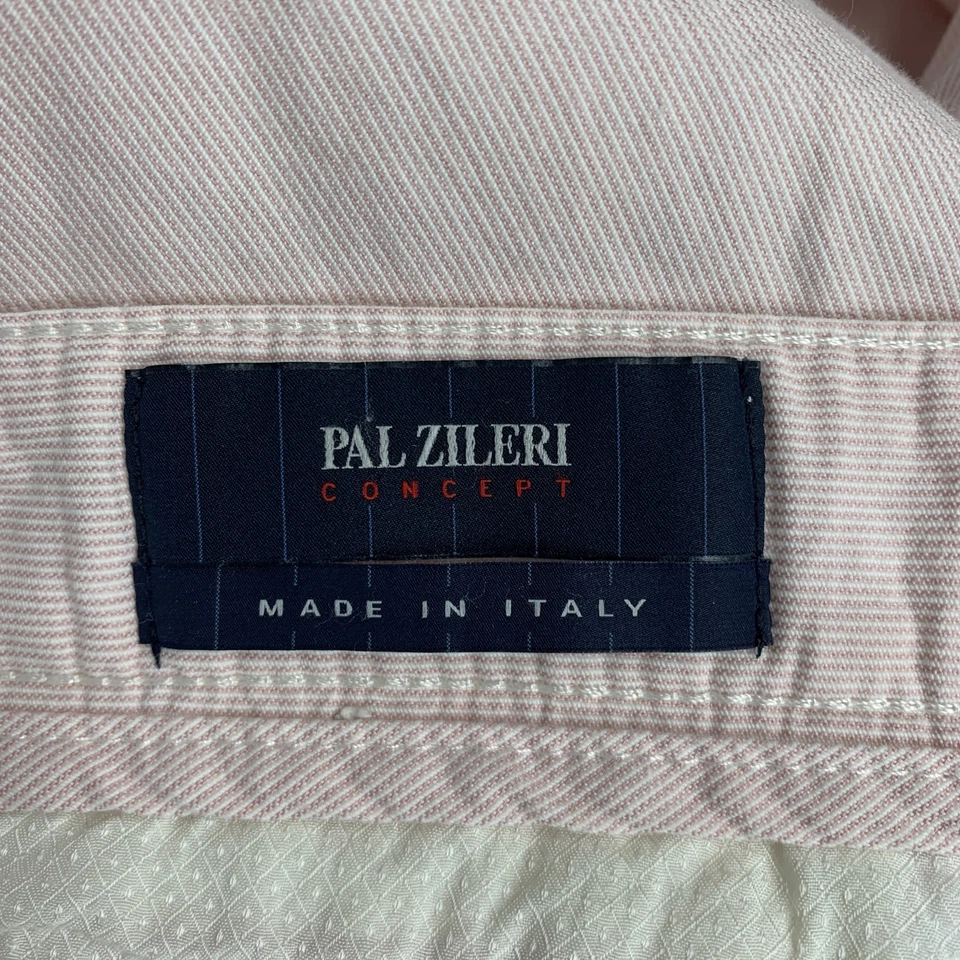 PAL ZILERI Size 36 Pink White Stripe Cotton 5 Pockets Casual Pants - Image 4 of 4