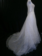 Jenny Yoo Sample Wedding Dress 4 Ivory Silk Organza Sexy Corset Bodice Illusion