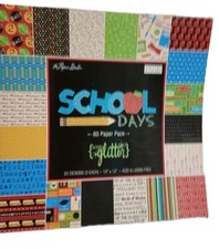 The Papper Stouidi Scrapbook Paper School Days 12 x 12 School Days 60 Pack /2009