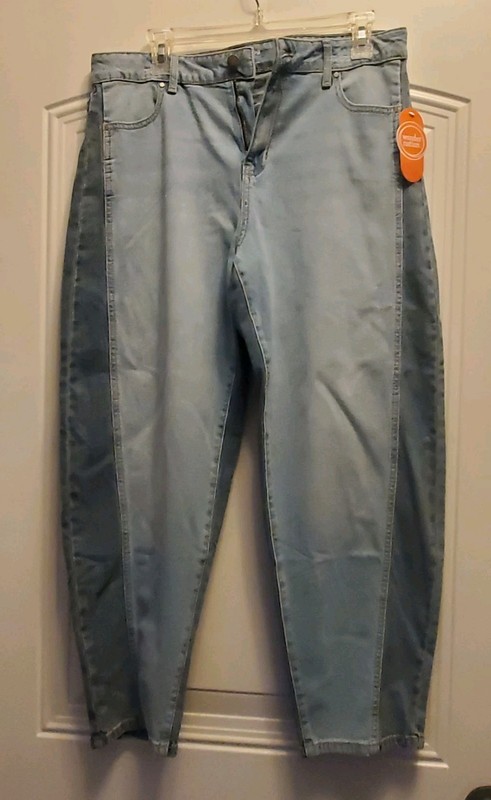 Wonder Nation lt wash barrel leg jeans girls sz. 18