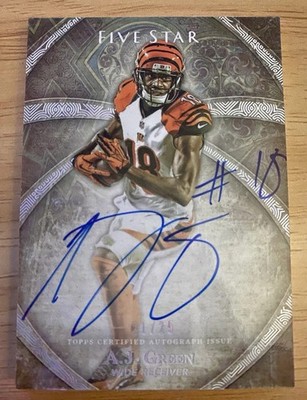 2014 Topps Five Star A.J. Green Autographed Rainbow Parallel21 /25 Bengals NFL