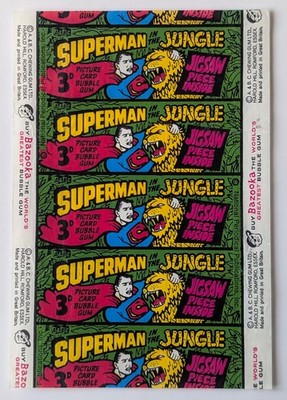 A&BC Superman im Dschungel Verpackung aus dem Kaugummi Kartenset 1968