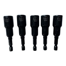 5 pc Short Magnetic Nut Driver Bit 1/4" Hex Shank to 7/16" Socket ~ IMNS716