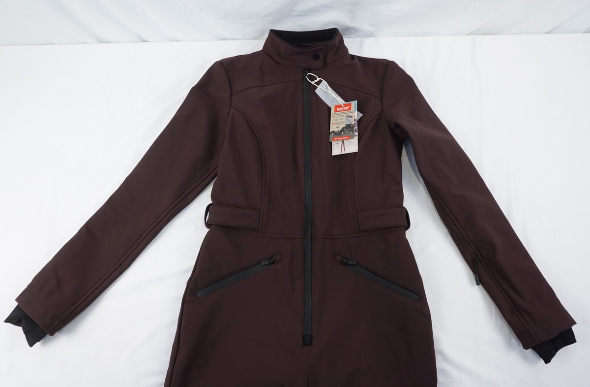 Zara Ski Collection Windproof Overall Snowsuit In Burgundy