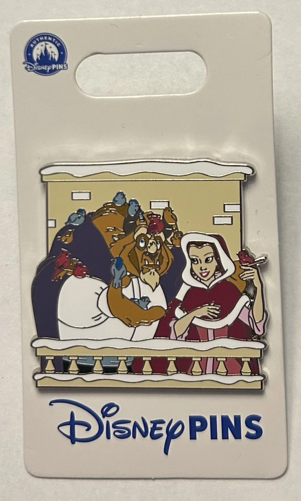 Disney - Beauty and the Beast & Belle - Balcony Birds Winter Christmas Snow Pin