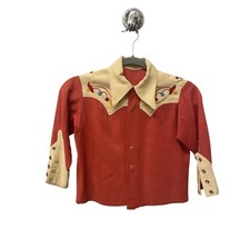 Vintage 1940s snap Western Kid's Child's boy's embroidered Cowboy rodeo Shirt