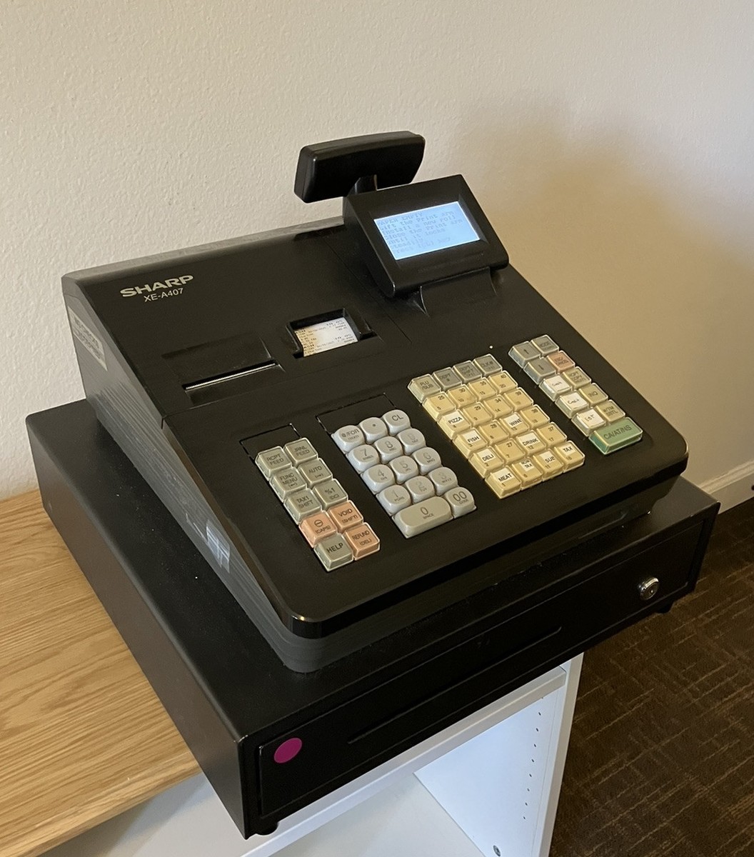 SHARP XE-A407 Thermal Dual Tape Electronic Cash Register No Book  