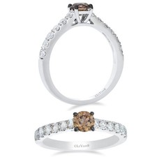 Le Vian 14K White Gold Promise Ring for Her 1 Carat Chocolate Diamond - Size 7