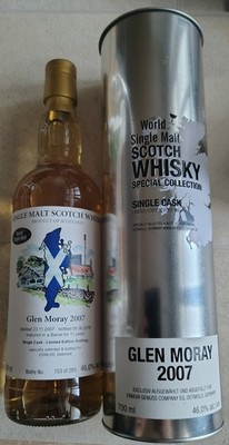 Glen Moray 2007 Single Cask Limited Edition Flasche 153 von 289 Ungeöffnet