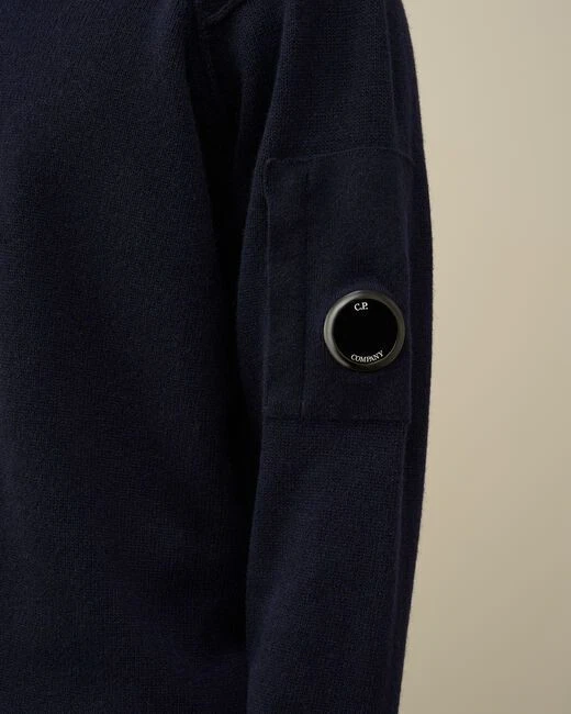 C.P. Company – Suéter De Lana De Cordero RFCMKN707A Azul Hombre Nuevo FW25 - Imagen 3 de 4