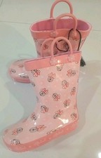New DISNEY Junior MINNIE MOUSE PINK Rain Boots Toddler Girls Sz 9
