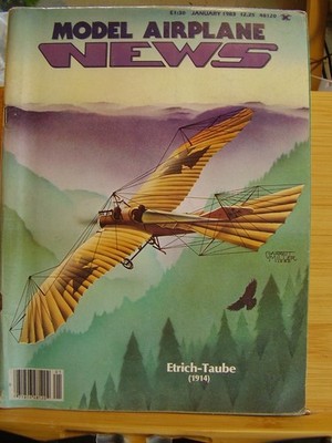 AMERICAN MODEL AIRPLANE NEWS JANUARY  1983 LAZY BIRD ETRICH TAUBE