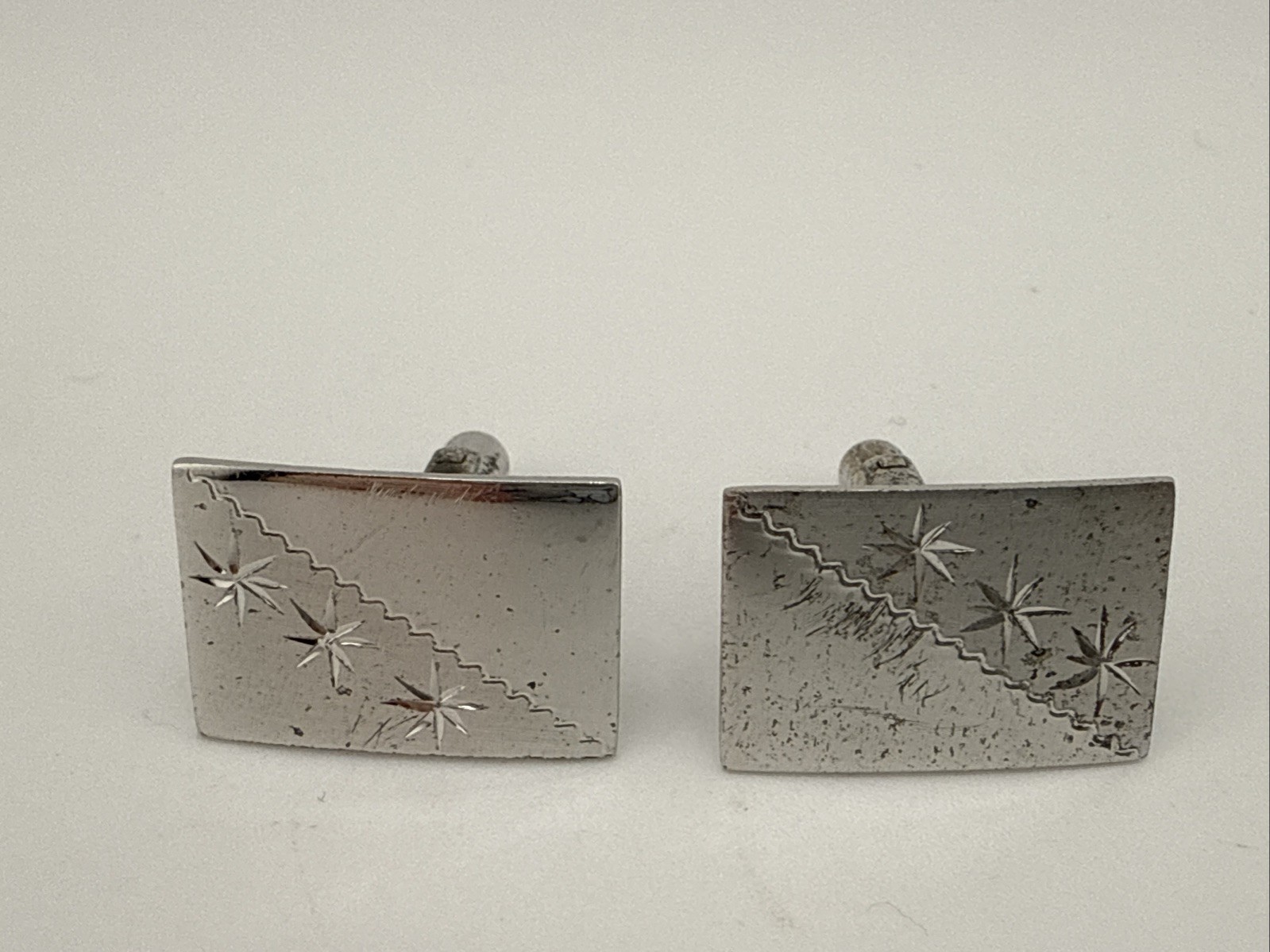 Stylish Vintage Rectangular Sterling Silver Cuffl… - image 1