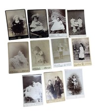 ANTIQUE Victorian Cabinet Card Photos Portraits Infant Boy Girl Children 1890  s