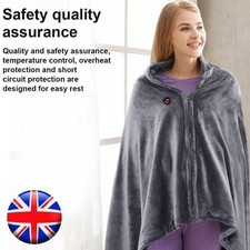 Large USB Electric Heated Blanket Warm Throw Poncho Wrap Blanket Shawl Port Y8W5