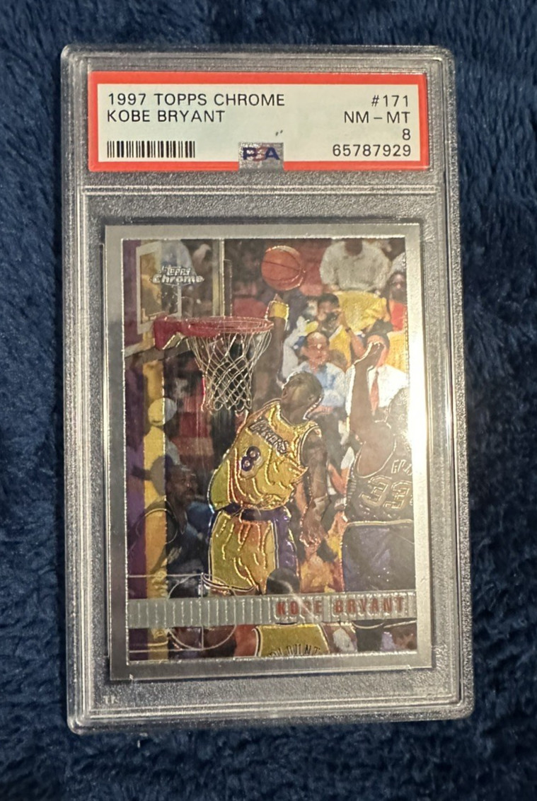 1997 Topps Chrome # 171 Kobe Bryant PSA 8 Lakers