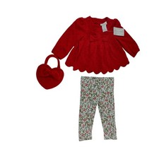 Tommy Bahama Kids 12M Red Top Leggings Heart Purse Outfit Set Holiday NWT