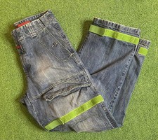 Marithe Francois Girbaud Jeans Mens 32M Pants Denim Green Shuttle Tape Baggy VTG