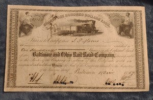 Baltimore and Ohio Rail Road Co.Stockshare .